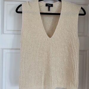 ME+EM Cream Sleeveless V-Neck Knit Sweater Vest